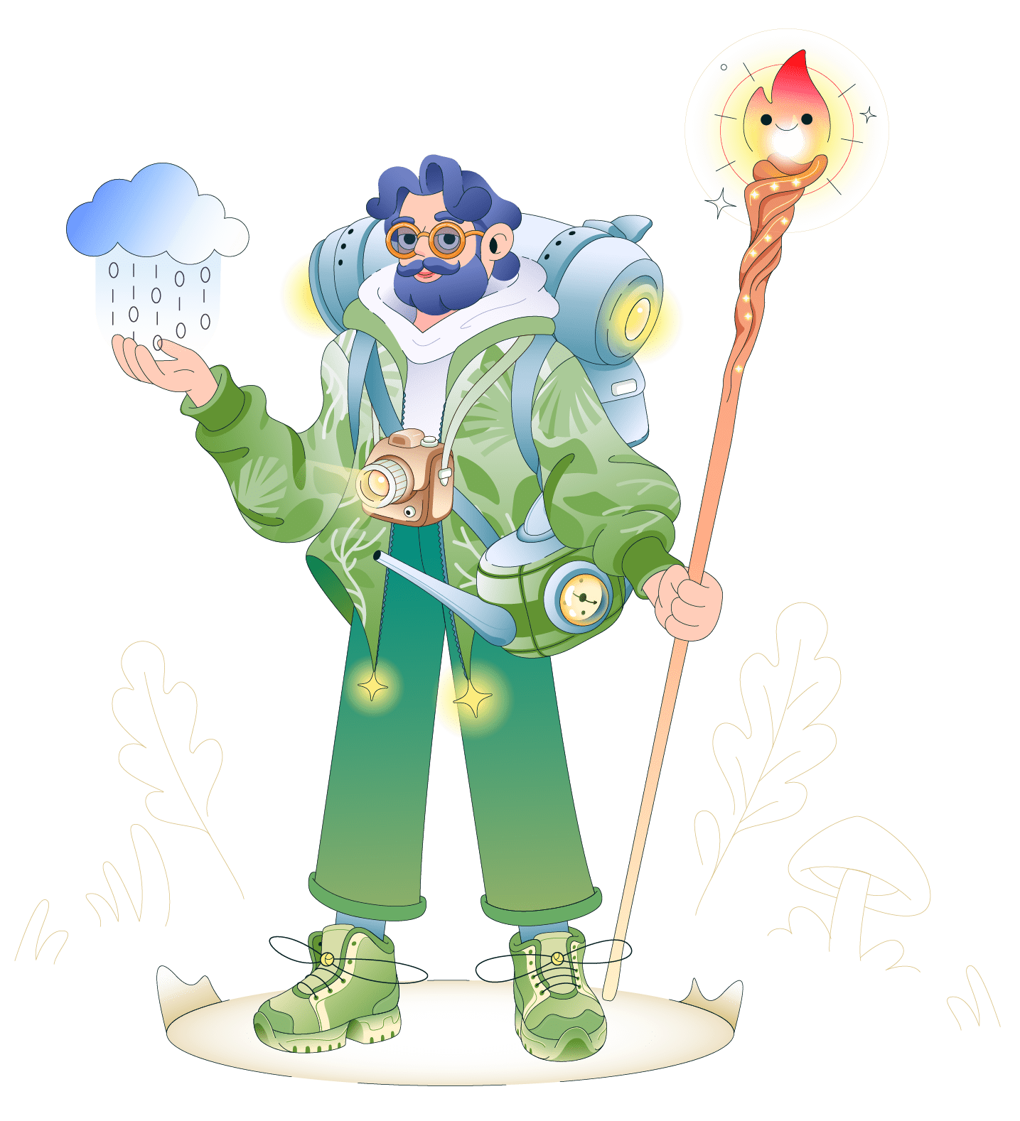 Es ist ein Zauberer zu sehen. Er steht für die Werte der Werbeagentur GiessKanne: Natürlichkeit und Wachstum.